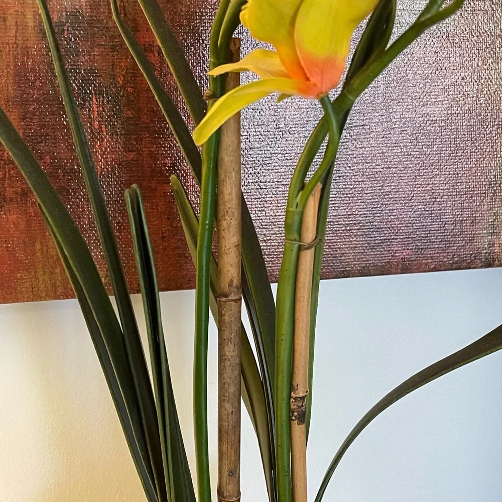 Artificial Orchid in Planter